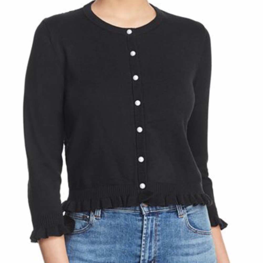 NWOT ♥️ Karl Lagerfeld Lace Back Ruffle Cardigan!